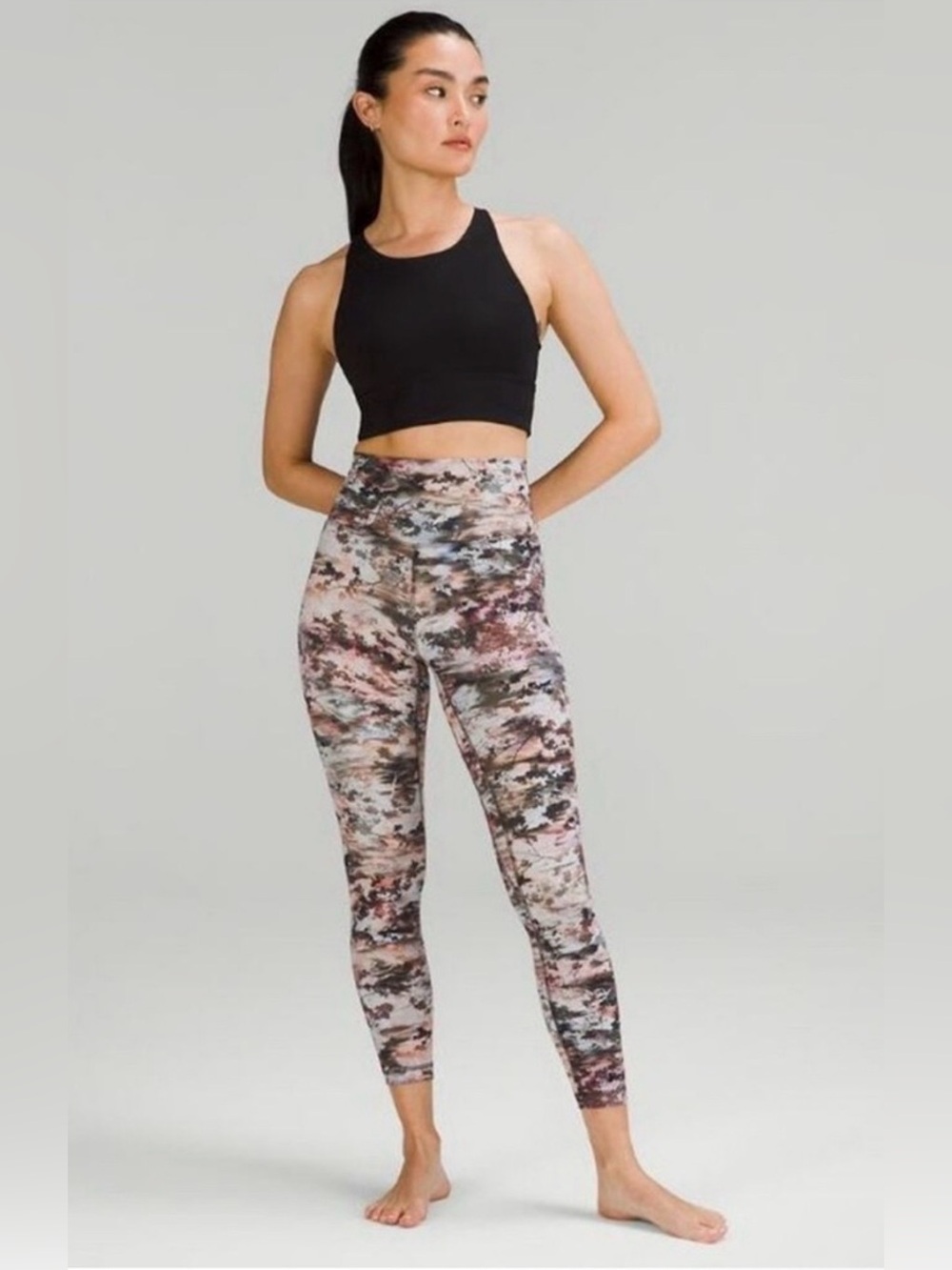 Lululemon Align High rise Leggings Size 4 Foliage Overlay Multi Great Condition